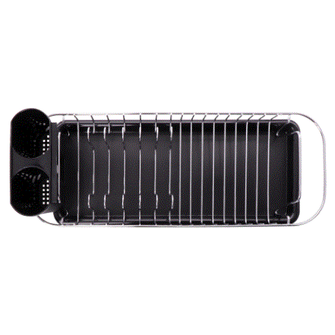 Regent Chrome Dish Rack with Black Cutlery Holder
