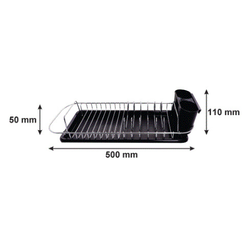 Regent Chrome Dish Rack with Black Cutlery Holder