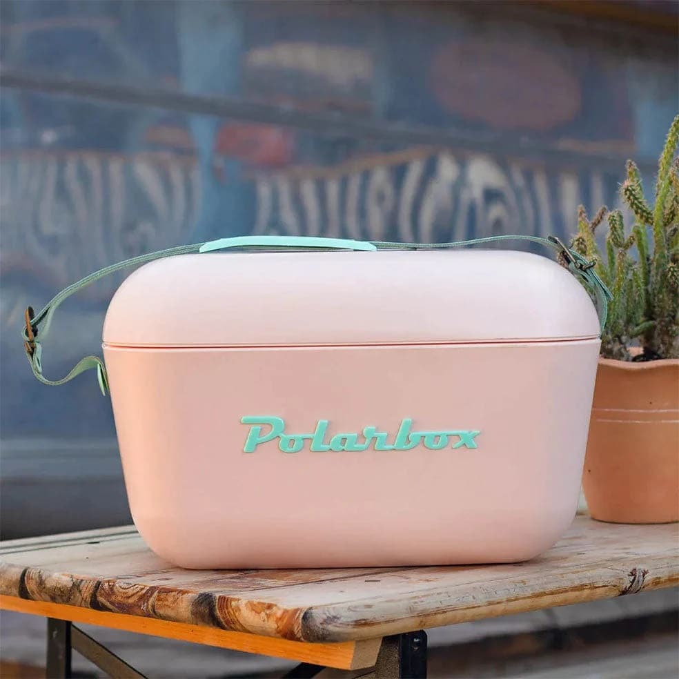 Polarbox Retro Cooler 20L Pink with Blue Strap