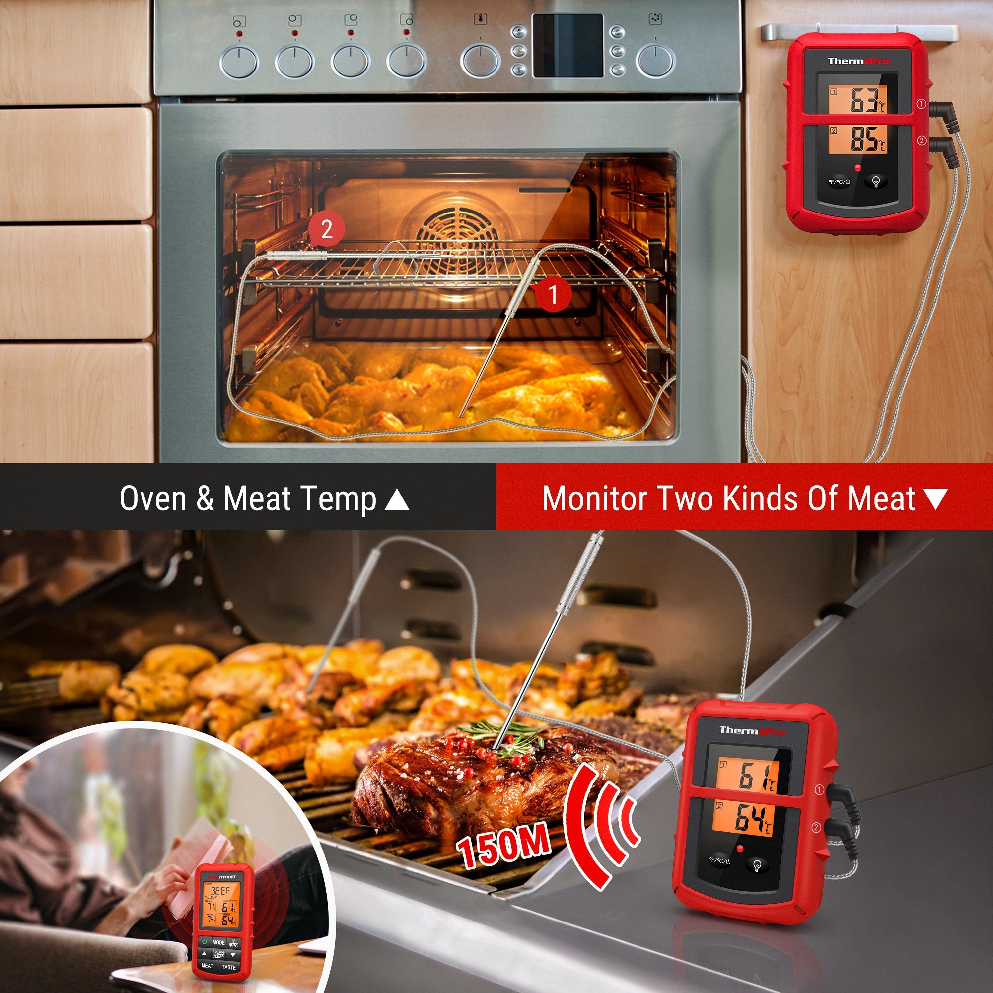 ThermoPro Digital Wireless BBQ Thermometer