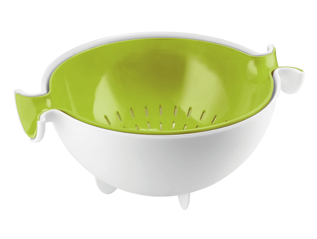 Guzzini Spin&Drain Colander&Bowl Set White&Green