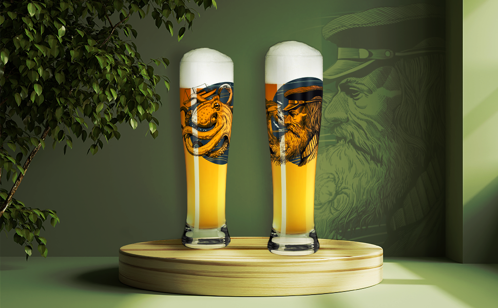 Ritzenhoff Brauchzeit Weizen Wheat Beer Set of 2
