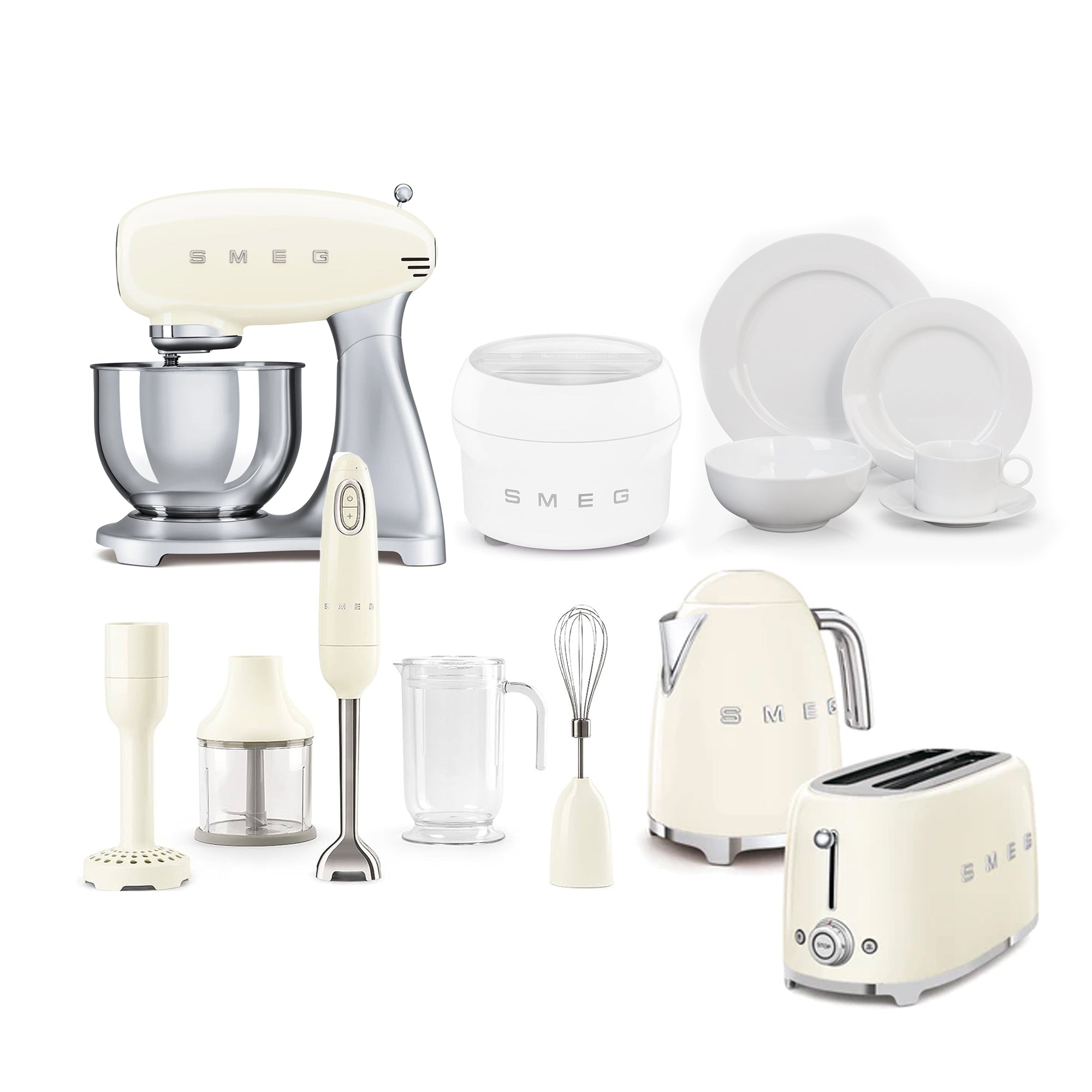 Smeg 5 Piece Combo Cream