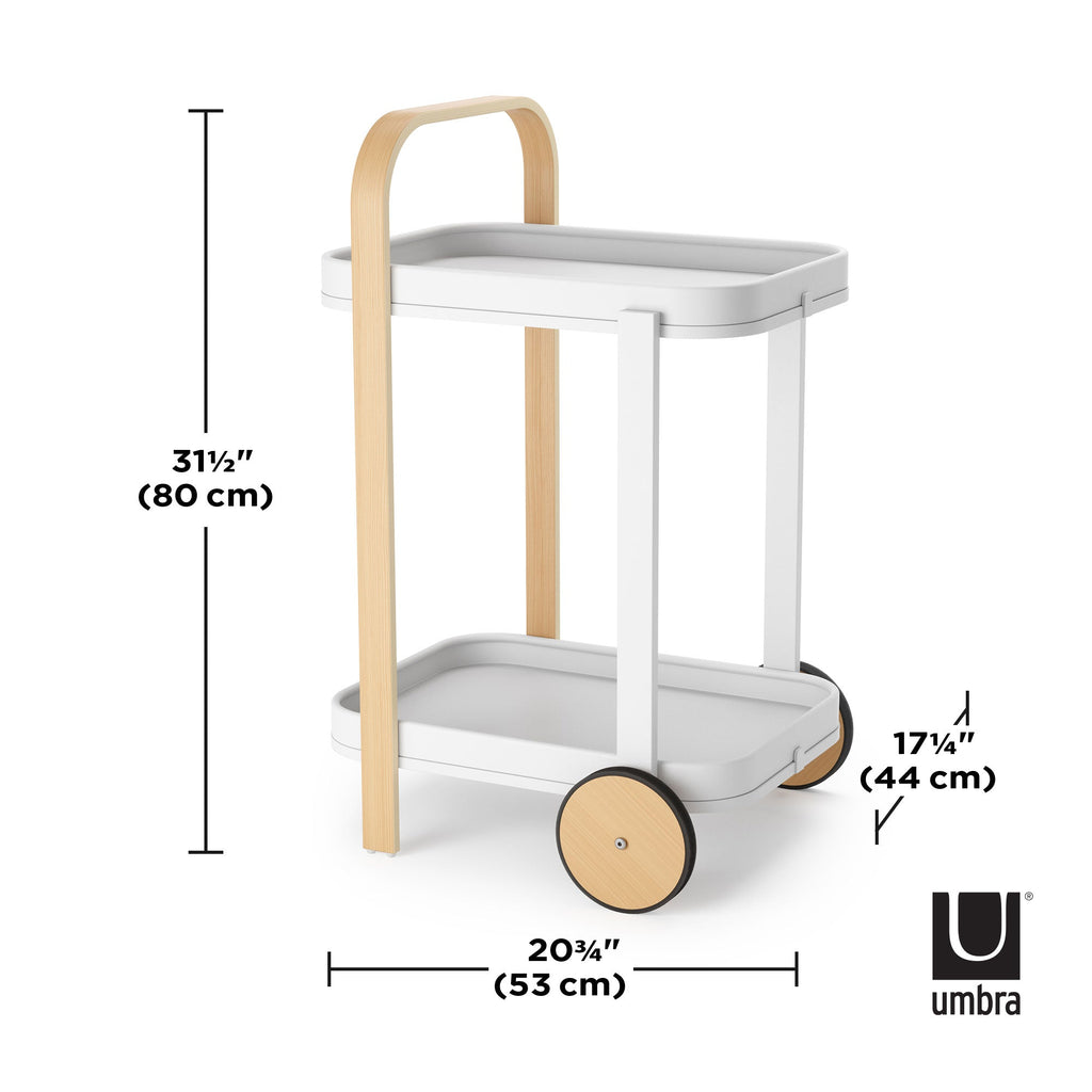 Umbra Bellwood Serving Cart White & Natural