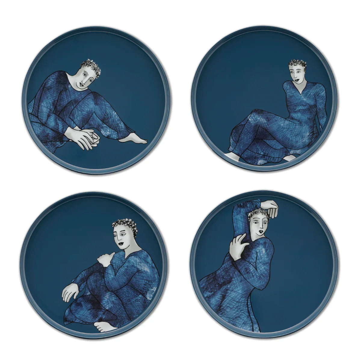 Carrol Boyes Indigo Blues DINNER PLATE SET OF 4