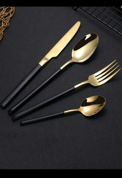32pcs Stainless Steel Knight Design Knife Fork Spoon Cutlery Set