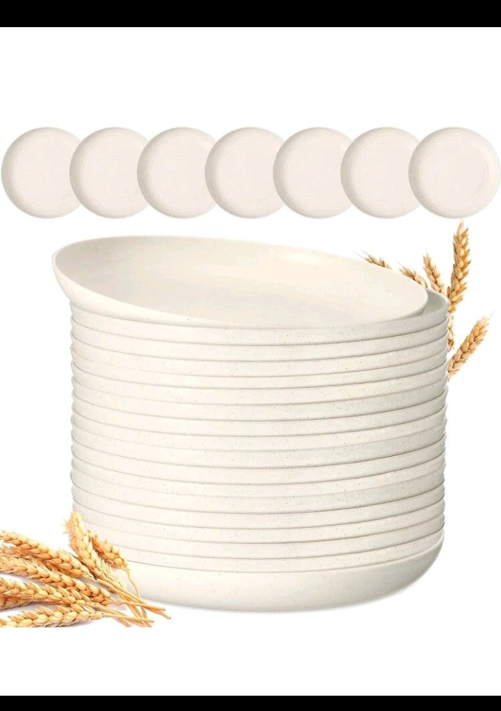 8pcs, 8-Inch Plastic Plates